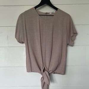 Women's Mauve Tie-Front Top